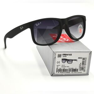 Ray-Ban Polarized Sunglasses Black With Smoke Lens RB4165 55mm Glare Reduction